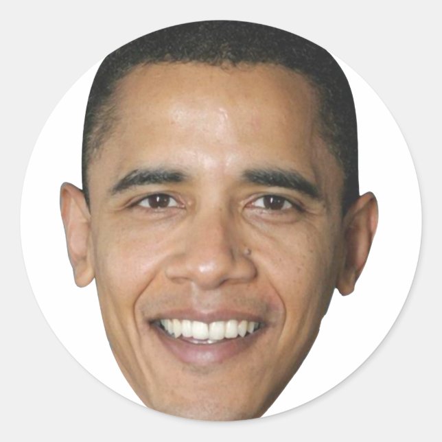 Barack-Gesicht Runder Aufkleber (Vorderseite)