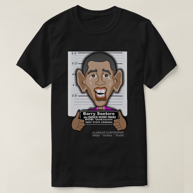 BARACK HUSSEIN OBAMA AKA BARRY SOETORO T-Shirt (Design vorne)