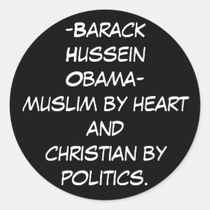 - Barack HusseinObama-Moslems durch hea… - Runder Aufkleber