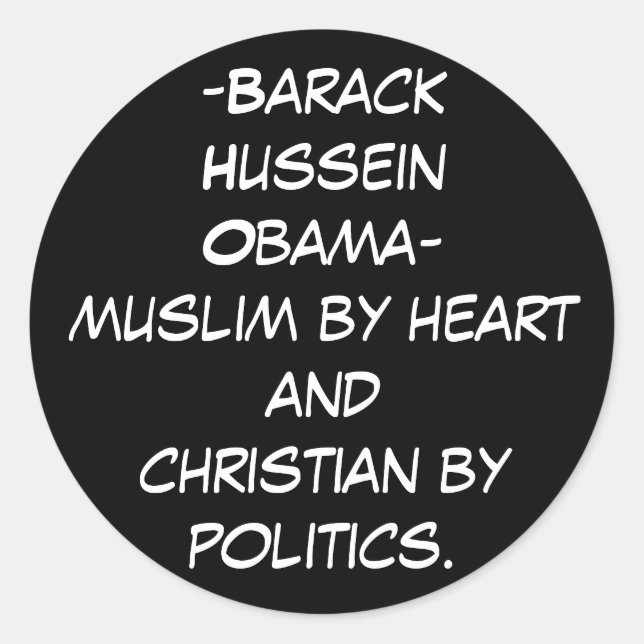 - Barack HusseinObama-muslim von ... - Maßgeschnei Runder Aufkleber (Vorderseite)