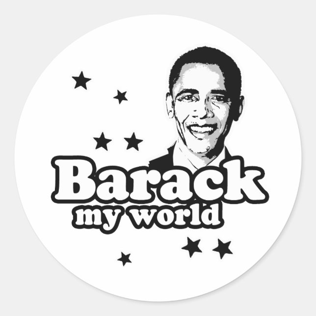 Barack Meine Welt Runder Aufkleber (Vorderseite)
