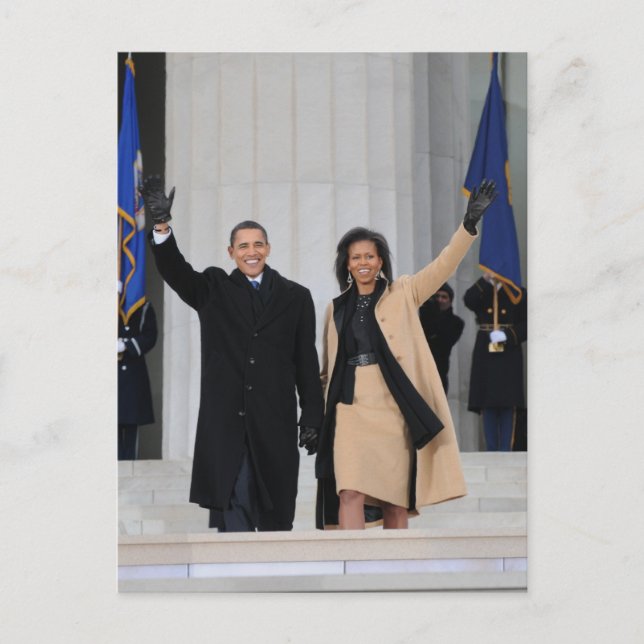 Barack & Michele Obama Postkarte (Vorderseite)