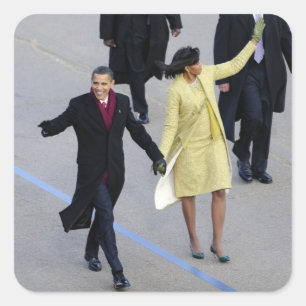 Barack & Michele Obama Quadratischer Aufkleber