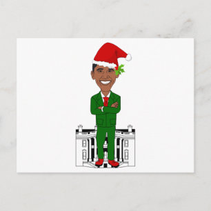 Barack-Oama-Santa-Klub Feiertagspostkarte