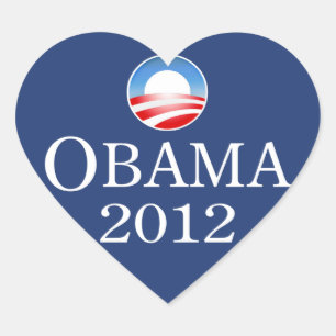 Barack Obama 2012 Herzsticker Herz-Aufkleber