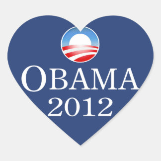 Barack Obama 2012 Herzsticker Herz-Aufkleber