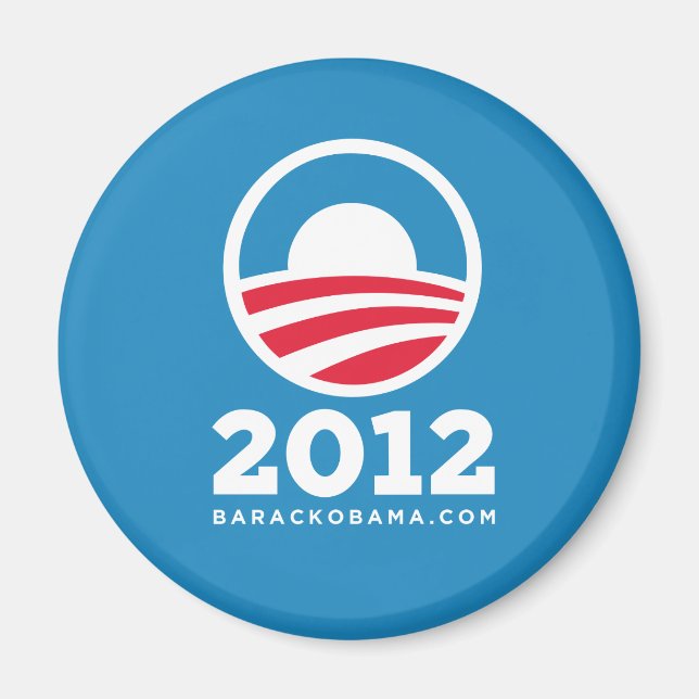Barack Obama 2012 "O"-Logo (Light Blue) Magnet (Vorne)