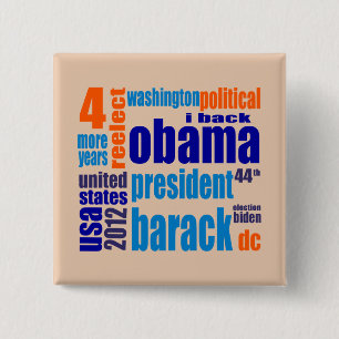 Barack Obama 2012 Umbau-Wolken-Knopf Button