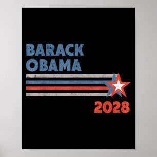 Barack Obama 2028 Für Präsident Patriotische Kampa Poster