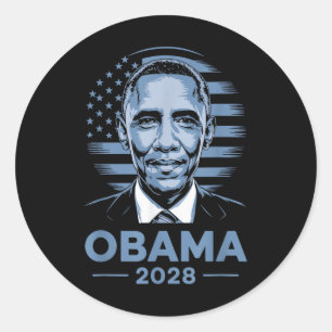 Barack Obama 2028 Obama 2028 4. Juli Retro Runder Aufkleber