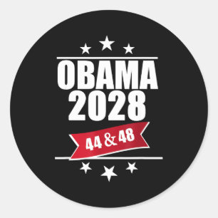 Barack Obama 2028 Präsident Amerikanische Flagge P Runder Aufkleber