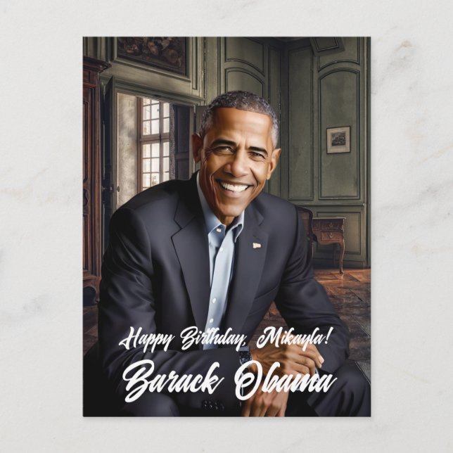 Barack Obama 44. Präsident Birthday Postkarte (Vorderseite)