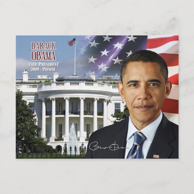 Barack Obama - 44. Präsident der USA Postkarte (Vorderseite)