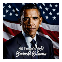 Barack Obama 44. Präsident & USA Flag