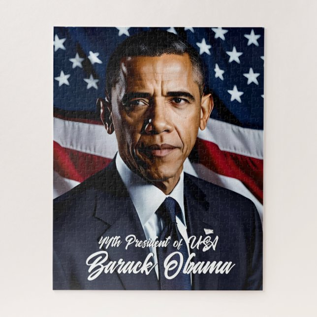 Barack Obama 44. Präsident & USA Flag Puzzle (Vertikal)