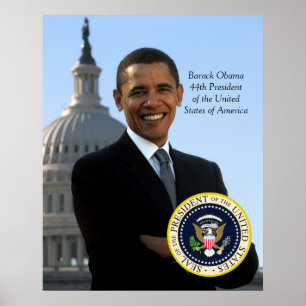 Barack Obama 44 Pres Portrait & Offiziell Pres Sie Poster