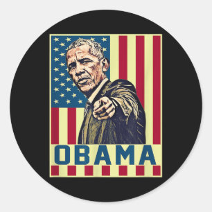 Barack Obama 44. US-Präsident Pop Art Vintage US Runder Aufkleber