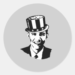Barack Obama als Uncle Sam Runder Aufkleber