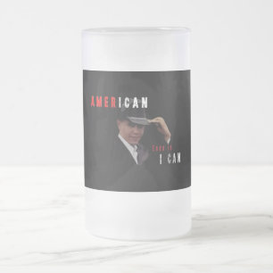BARACK OBAMA AMERIKANER-TASSE MATTGLAS BIERGLAS