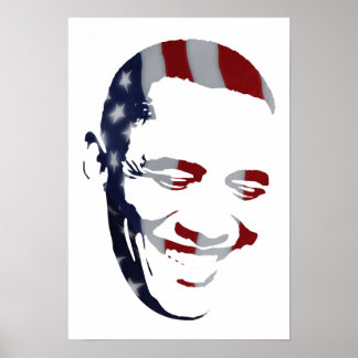 Barack Obama - Amerikanische Flagge - Poster