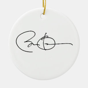 BARACK OBAMA AUTOGRAMM - .PNG KERAMIKORNAMENT