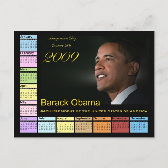 Barack Obama Calendar Postkarte (Vorderseite)