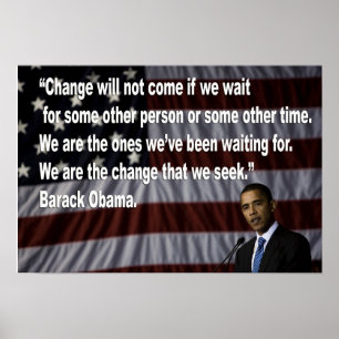 Barack Obama Change Zitat Poster