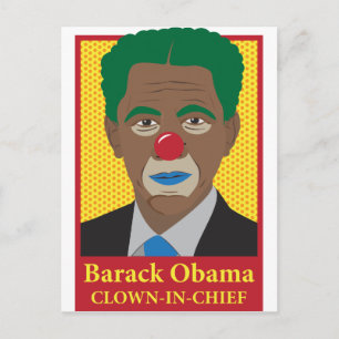Barack Obama Clown Postkarte