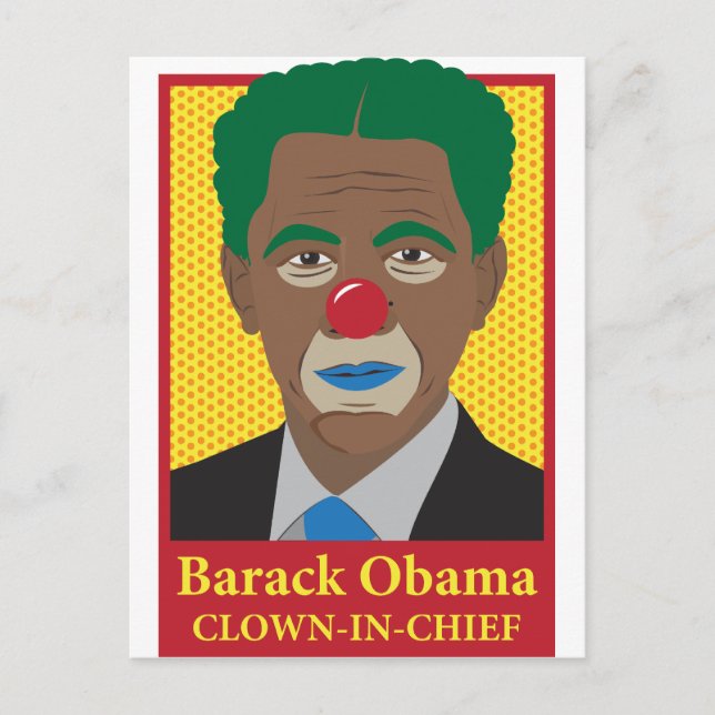 Barack Obama Clown Postkarte (Vorderseite)