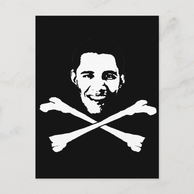 Barack Obama Crossbones Postkarte (Vorderseite)
