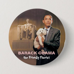 Barack Obama, der freundliche Faschist Button