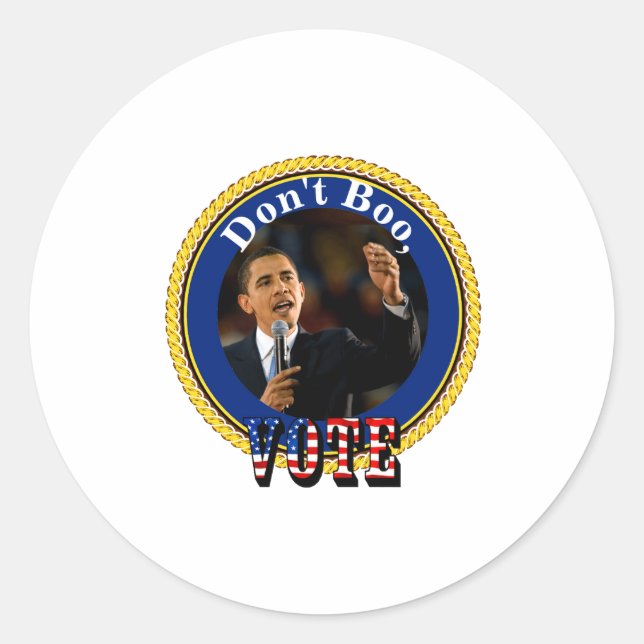 Barack Obama Dont Boo Vote  Runder Aufkleber (Vorderseite)
