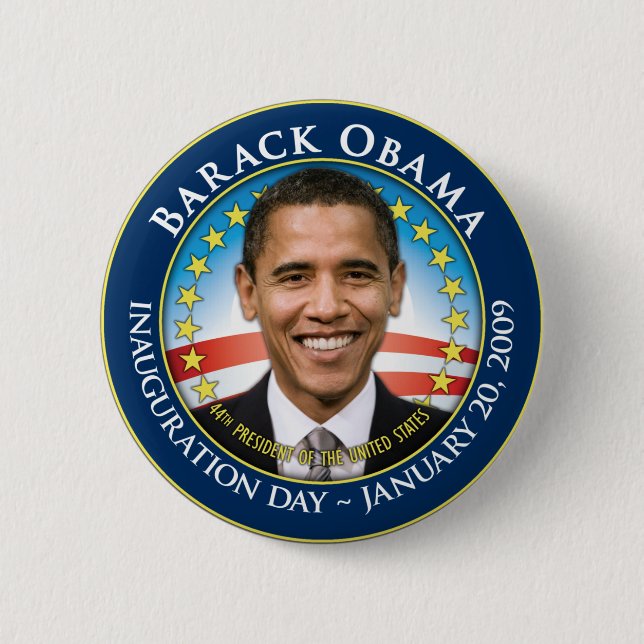 Barack Obama Eröffnungsknopf Button (Vorderseite)