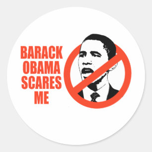 BARACK OBAMA ERSCHRICKT T - SHIRT ICH/ANTI-OBAMA RUNDER AUFKLEBER