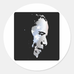 Barack Obama Face Runder Aufkleber