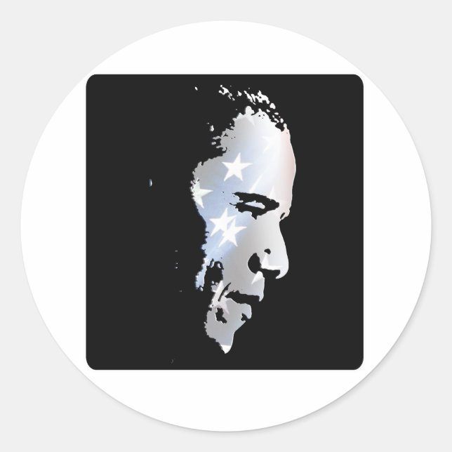 Barack Obama Face Runder Aufkleber (Vorderseite)