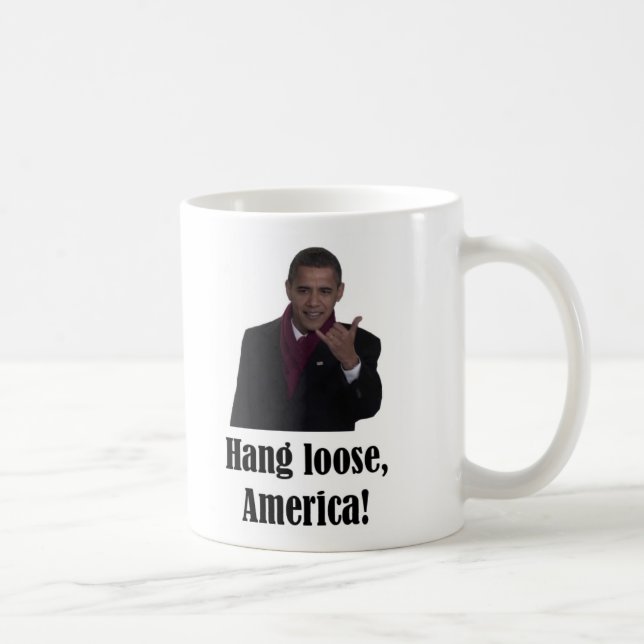 Barack Obama Fall löst, Zeichen Amerikas Shaka Tasse (Rechts)
