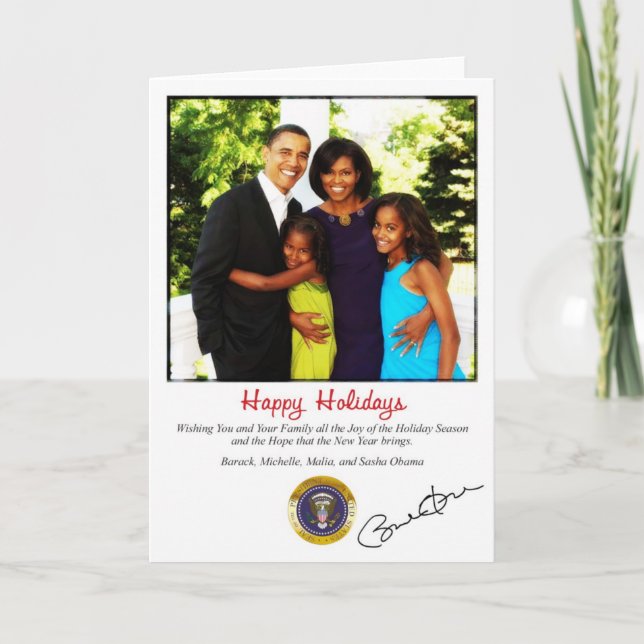 Barack Obama Feiertags-Weihnachtskarte Feiertagskarte (Vorderseite)