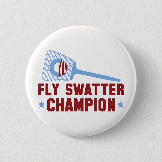 Barack Obama: Fliegeswatter-Meister Button (Vorderseite)