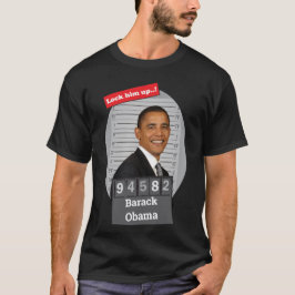 BARACK OBAMA 🤣 Funny Mugshot Novelty Lock Ihm Up T-Shirt