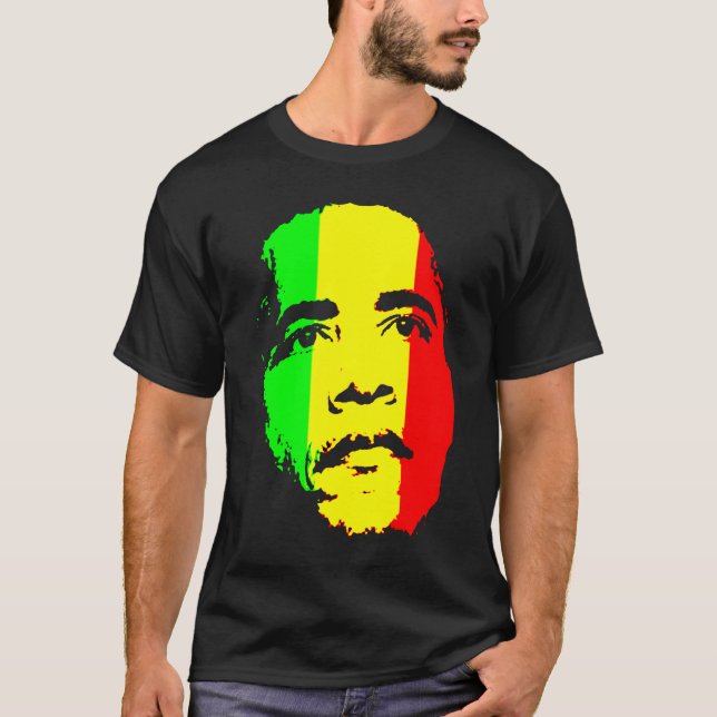 Barack Obama grünes Gold und rotes T-Shirt (Vorderseite)