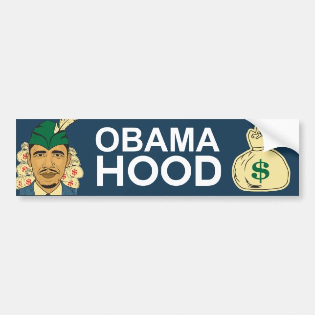 Barack Obama Hauben-Robin Hood Autoaufkleber (Vorne)