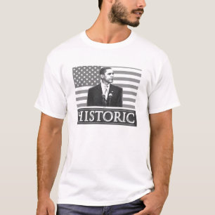 Barack Obama "historischer" T - Shirt (weiß)