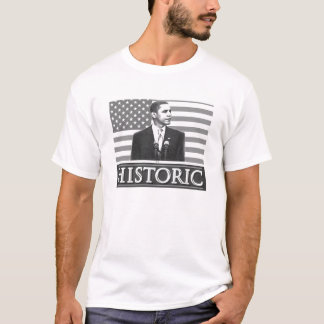 Barack Obama "historischer" T - Shirt (weiß)