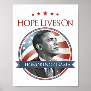 Barack-Obama-Hommage-Kunst Hoffnung lebt weiter T- Poster