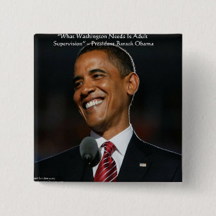 Barack Obama & Humor Zitat Geschenke & Karten Button