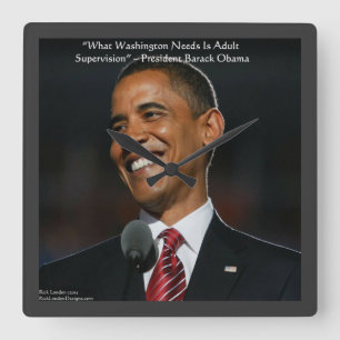 Barack Obama Humor Zitat Wanduhr