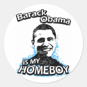 Barack Obama ist mein Homeboy Runder Aufkleber