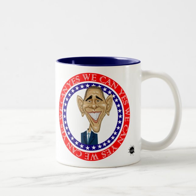 Barack Obama ja können wir Zweifarbige Tasse (Rechts)