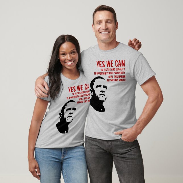 Barack Obama: JA, WIR KÖNNEN..lange ärmel T-Shirt (Unisex)